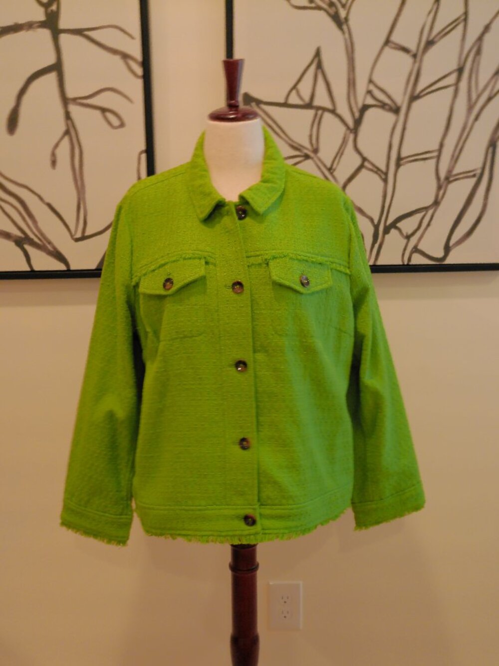 Chico's Green Jacket SZ 3